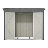 GARTENSCHUPPEN 8x4 FT, grau, mit Metallgrundlage - Grau, Metall (243/182/122cm) - Kaket