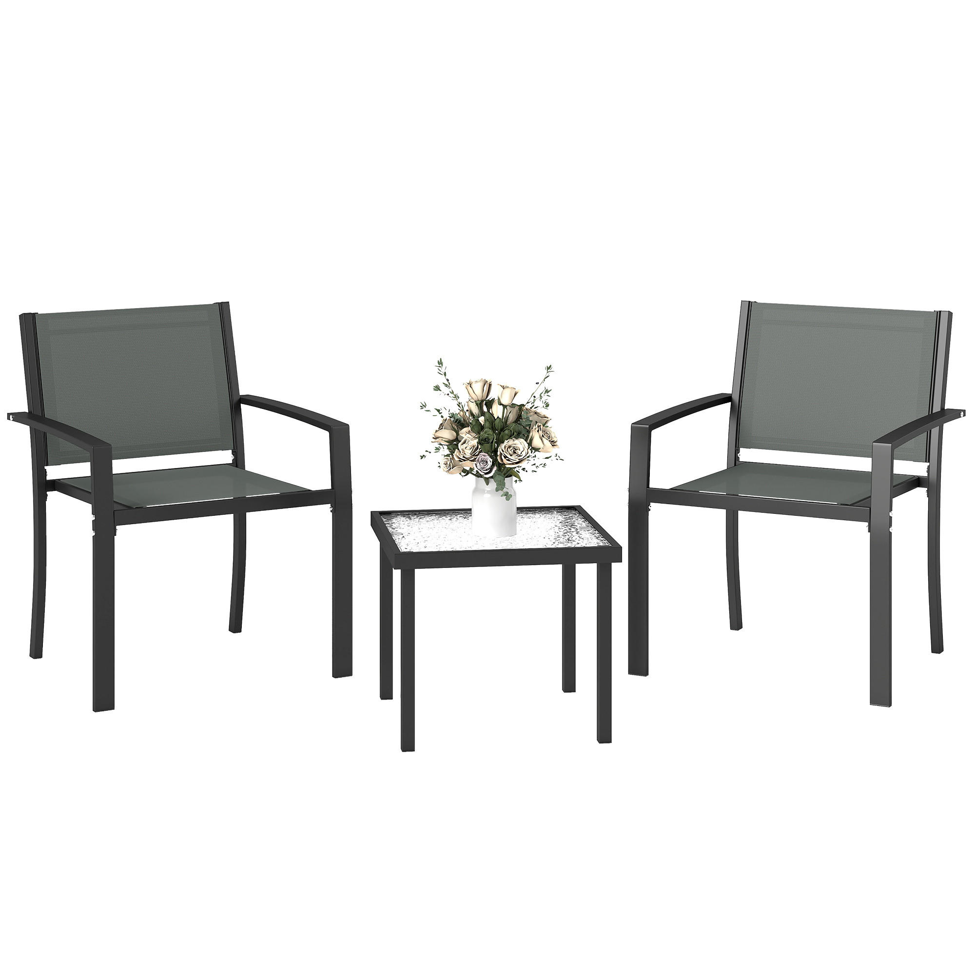 GARTEN-BEISTELLTISCHSET Hellgrau 3 Stück - Hellgrau, Naturmaterialien (58/58/75cm) - GiPP