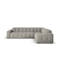ECKSOFA rechts Kendal aus Samt dunkelgrau 6 Sitzplätze - Dunkelgrau, Textil (231/332cm) - Micadoni