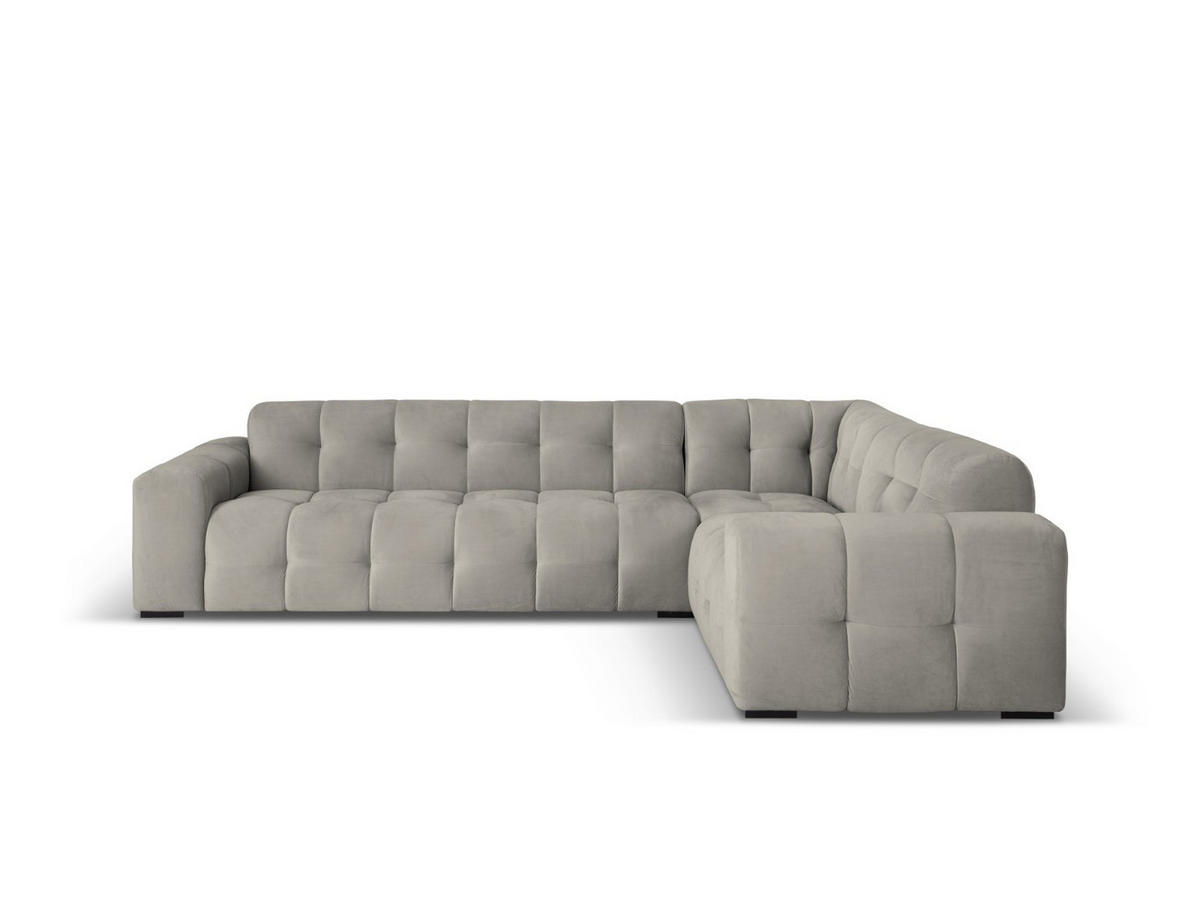 ECKSOFA rechts Kendal aus Samt dunkelgrau 6 Sitzplätze - Dunkelgrau, Textil (231/332cm) - Micadoni