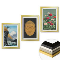 WANDBILDER 3er Set - 20x30 cm Goldrahmen - Japanische Natur, Japandi-Kultur - Goldfarben, Kunststoff (20/30cm) - ArtPrintCave