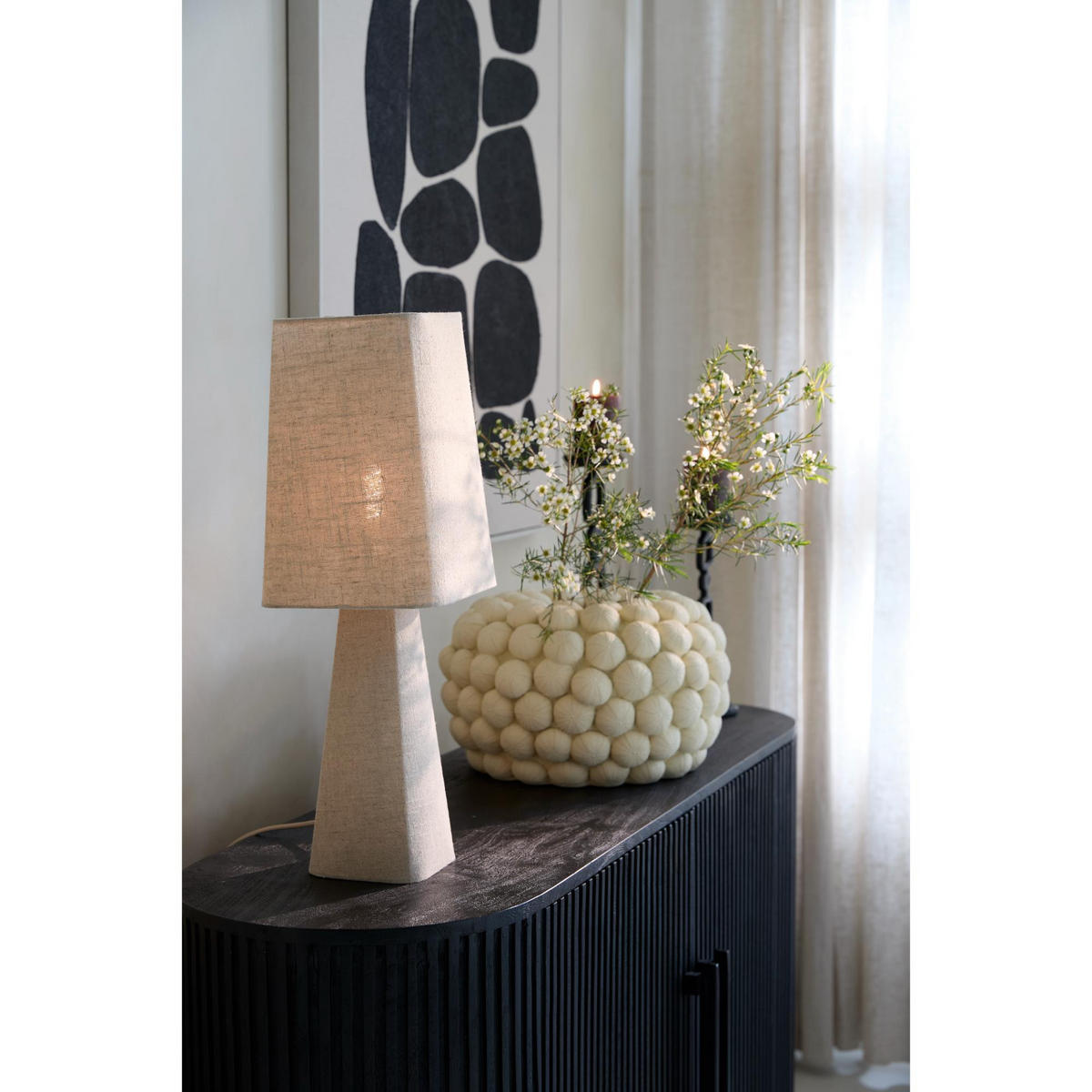 TISCHLAMPE Mikko Braun 20/20/58 cm - Braun, Textil (20/20/58cm) - Light & Living