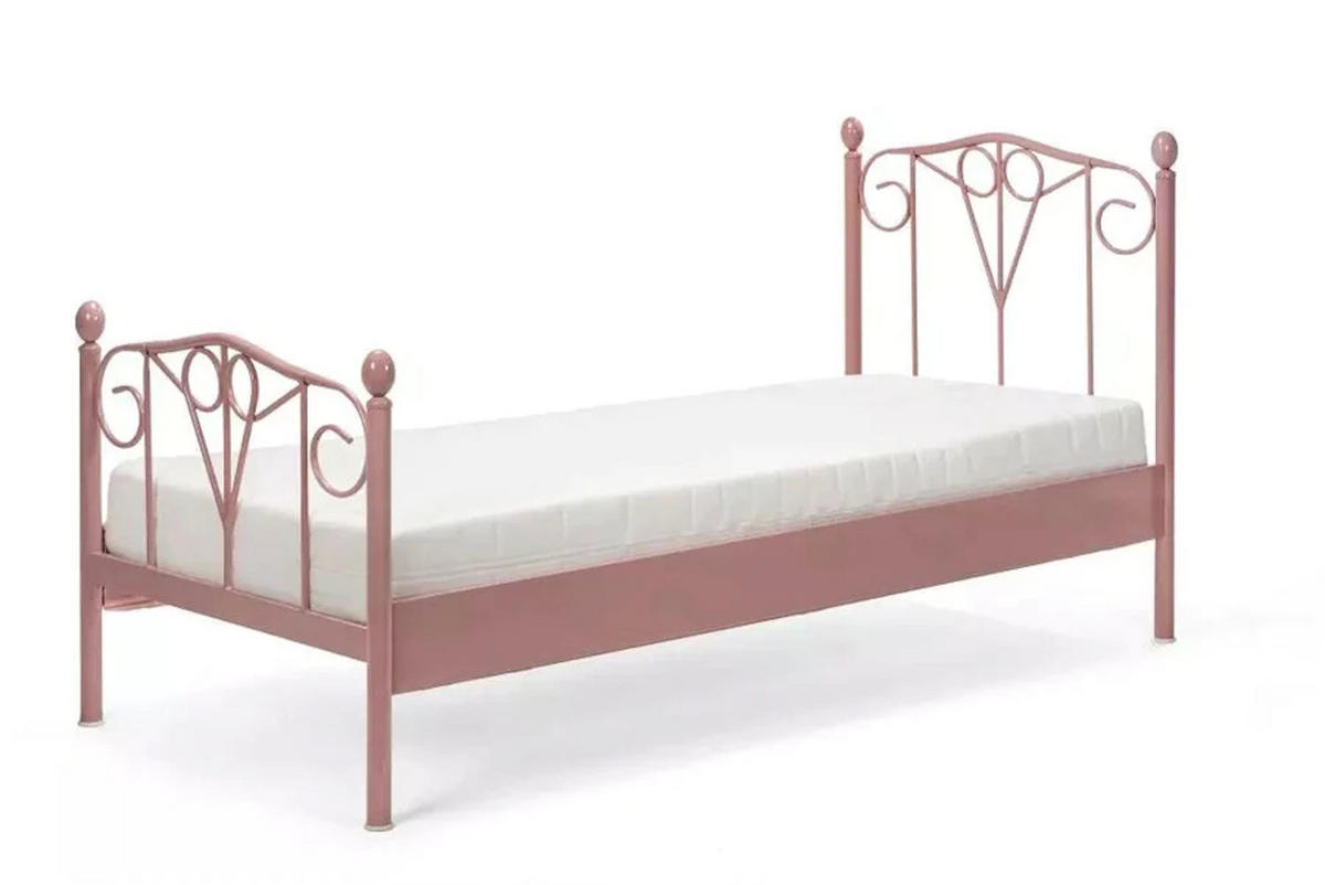 METALLBETT Maya / 90 x 200 cm / pink - Rosa, Metall (90/200cm) - BED BOX