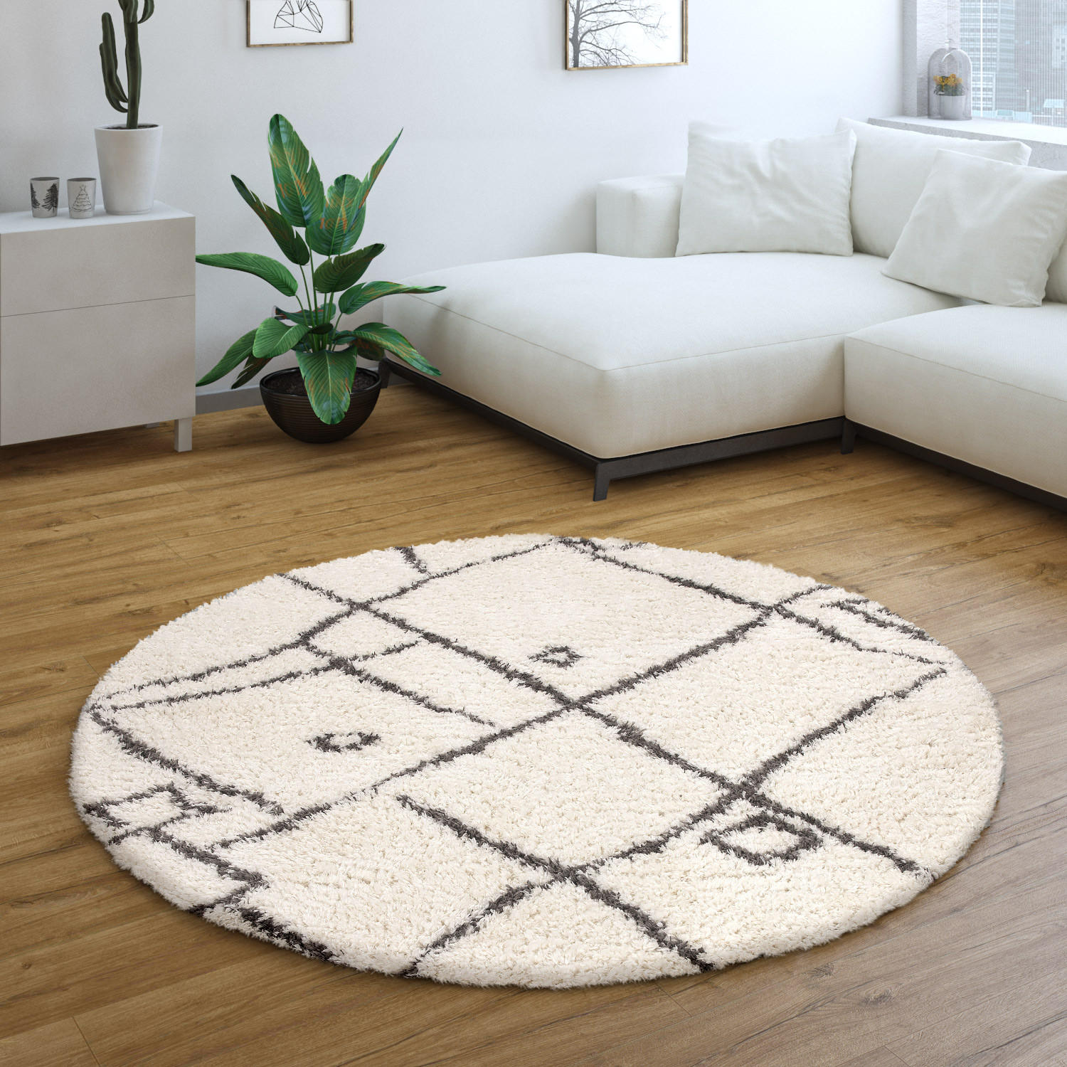 HOCHFLORTEPPICH 200/200 cm Orebro 171 - Creme, Textil (200/200cm) - Paco Home