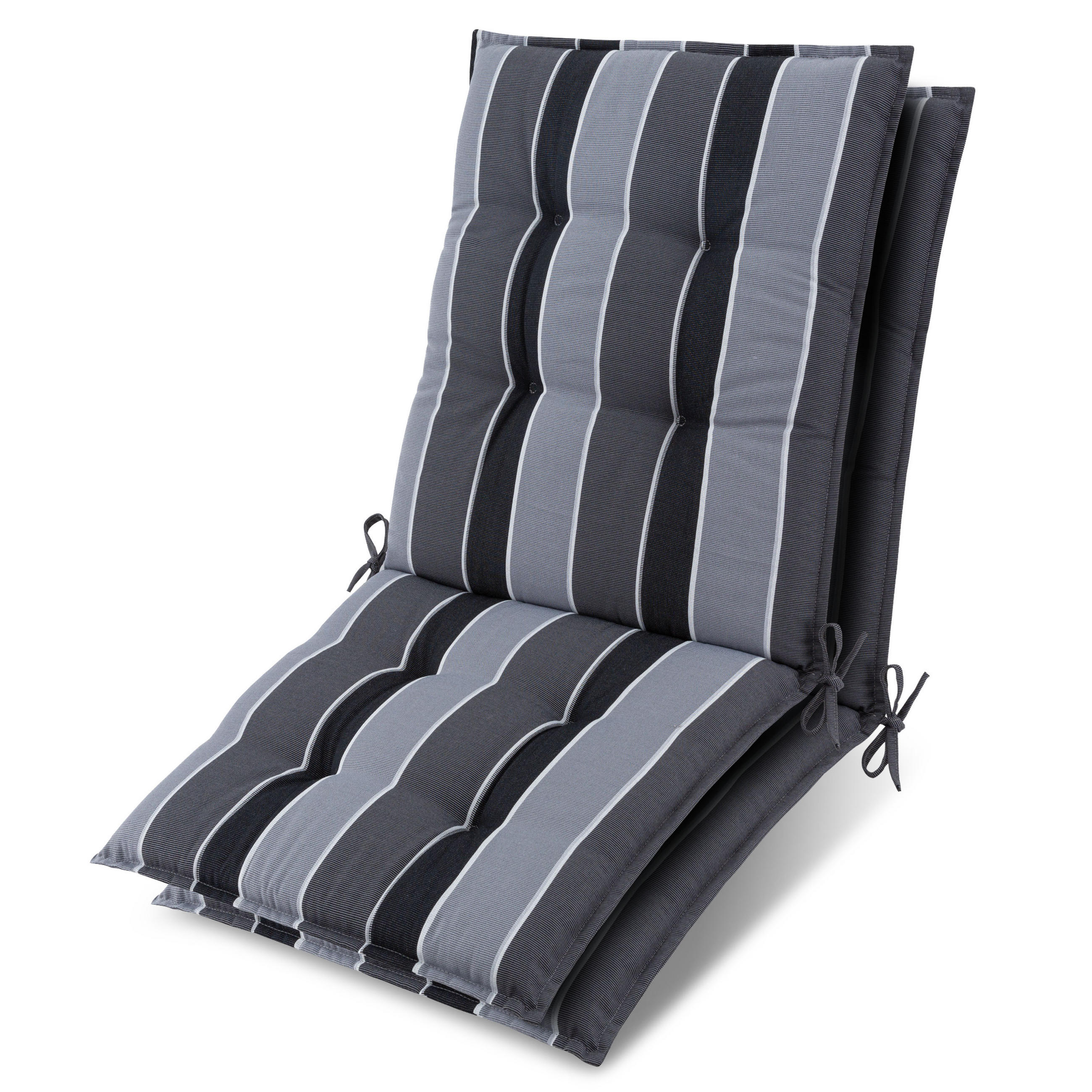 NIEDERLEHNER Sun-NL 105x50x8cm Anthrazit-Gestreift (2tlg) - Dunkelgrau, Textil (50/100cm) - Beautissu 