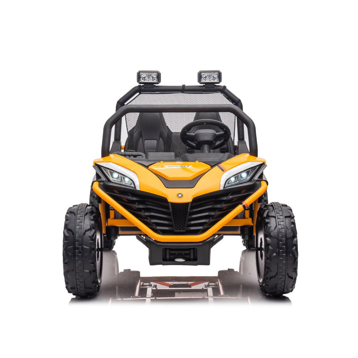 KINDERELEKTROFAHRZEUG Explorer gelb Doppelsitzer Offroad LED Hupe MP3 USB - Gelb, Kunststoff (121/80/80cm) - Chipolino