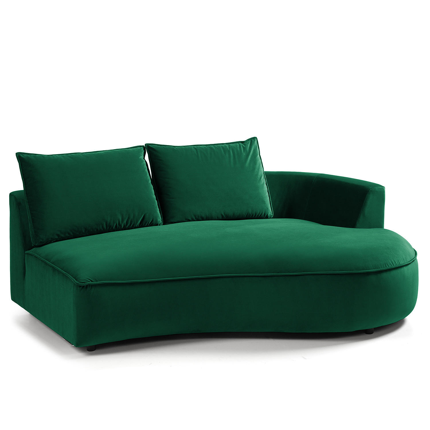 OTTOMANE - modular - Dunkelgrün/Schwarz, Kunststoff/Textil (196/82/146cm) - home24