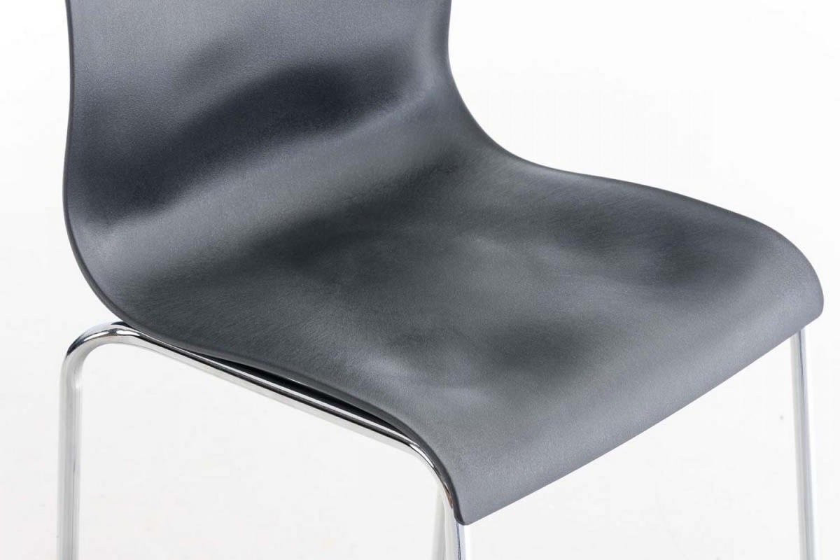 BARHOCKER Kunststoff Grau - Chromfarben/Grau, Kunststoff/Metall (43/100/48cm) - CLP