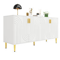 SIDEBOARD 152/40/75 cm Weiß aus MDF mit Wellendesign - Weiß, Holzwerkstoff (40/75/152cm) - OKMYHOME