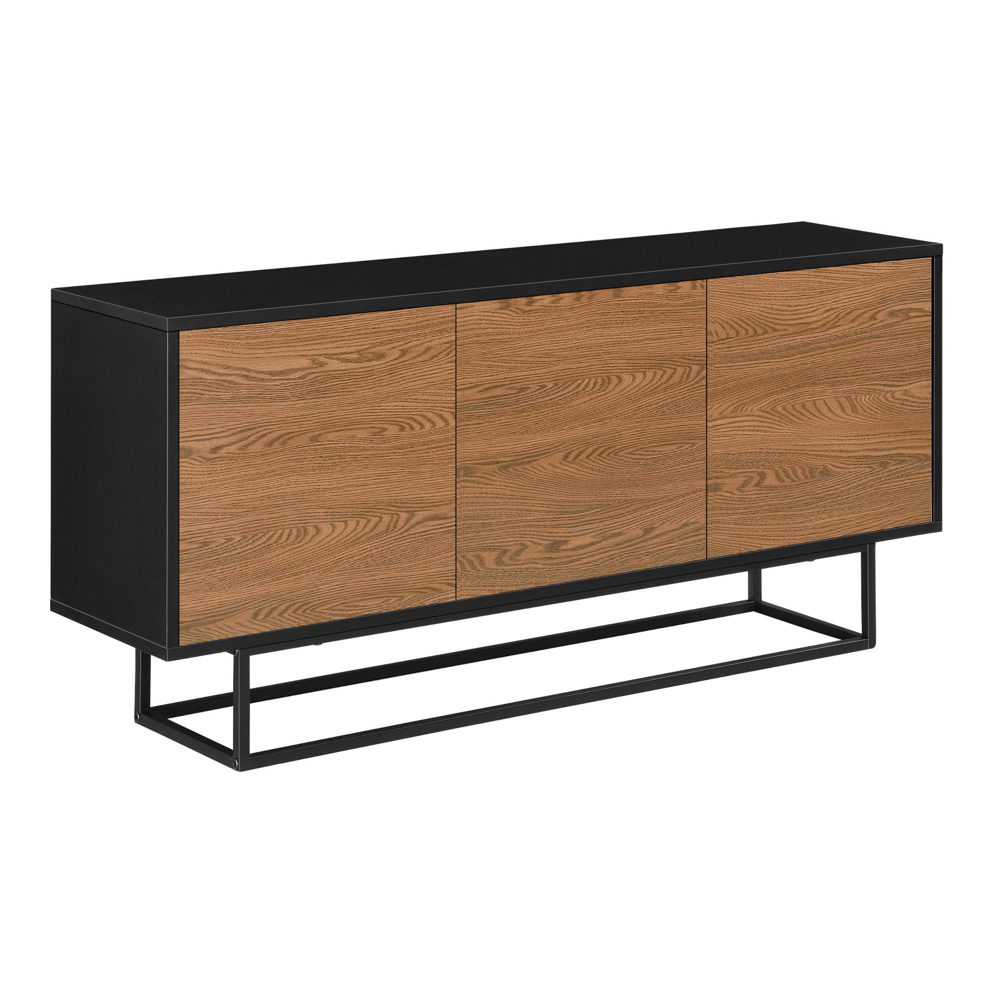 SIDEBOARD Boxholm - Dunkelbraun/Schwarz, Holzwerkstoff/Metall (120/55/30cm) - [en.casa]