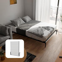 SCHRANKBETT Murphy Studio 140x200 Vertikal, mit Gasdruckfeder-Mechanismus - Graphitfarben/Schwarz, Metall (140/200cm) - WallBedKing