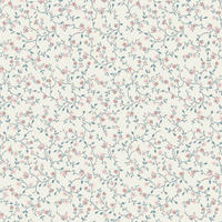 VLIESTAPETE Belncow Sprig Dark Duck Egg Blue - Dunkelblau, Papier/Kunststoff (52/1000cm) - LAURA ASHLEY