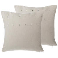 OKRASNA BLAZINA komplet 2 svetlo bež 45/45 cm Gaura - bež, tekstil (45/45cm) - Beliani