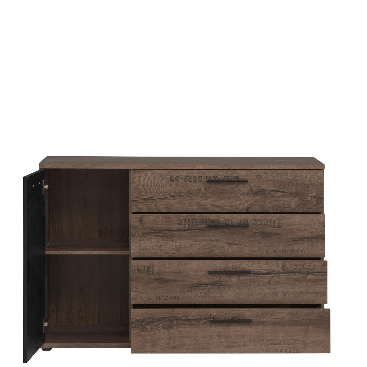 JUGENDZIMMER Jacky in Schlammeiche mit Schwarzeiche 9 teilig - Braun, Holzwerkstoff (120/200/80cm)