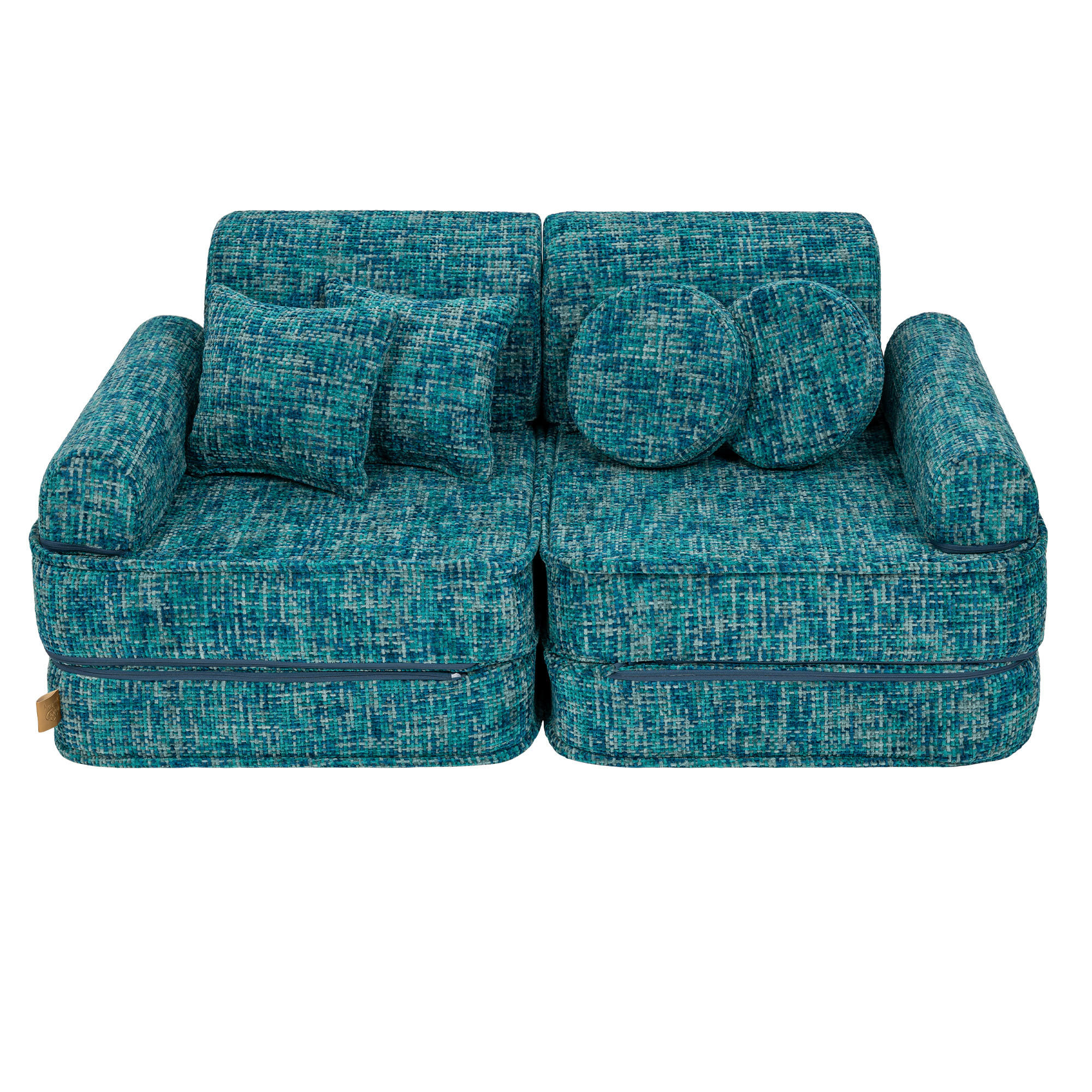 KINDERSOFA, Pocket Plus, Tangle, Lagunenblau - Blau, Textil (120/25/60cm) - MeowBaby