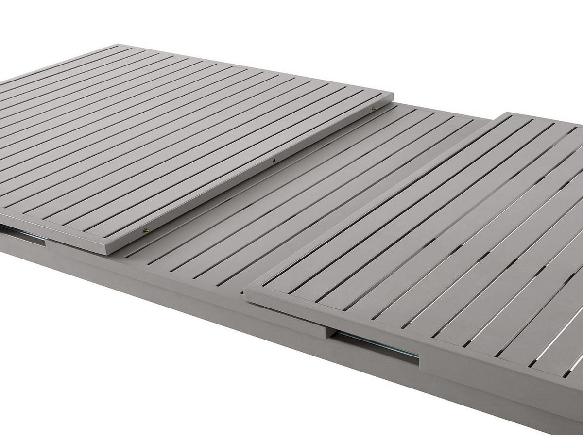 GARTENESSGRUPPE im Set - 6 Personen-Sitzer - Metall - Taupe - - Braun, Metall - Vente-Unique