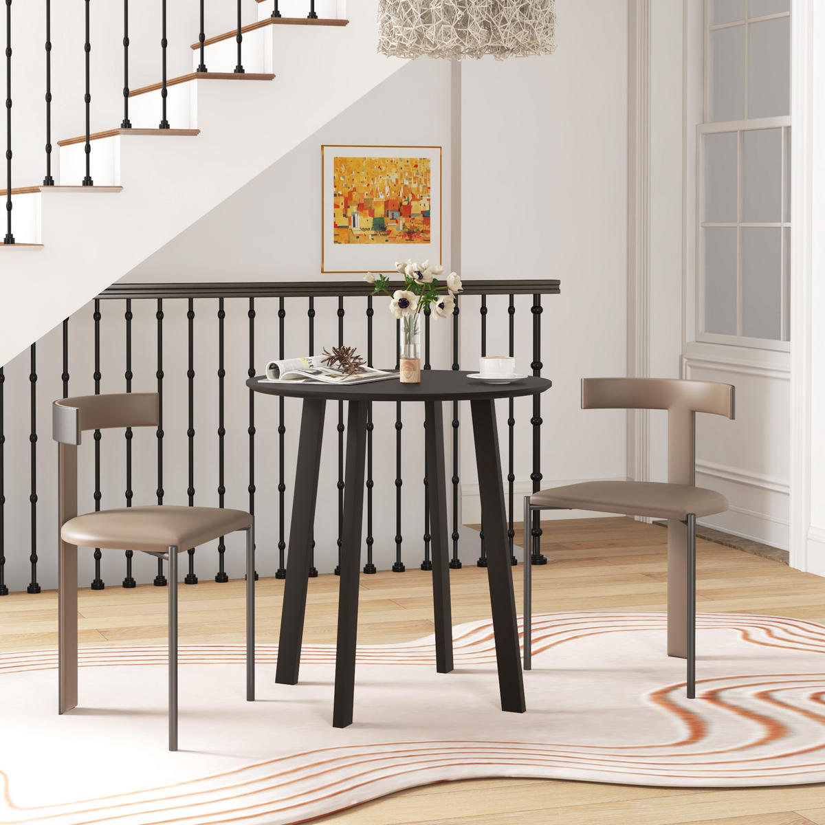 ESSTISCH - Schwarz, Holzwerkstoff (72/72/75cm) - HOMCOM