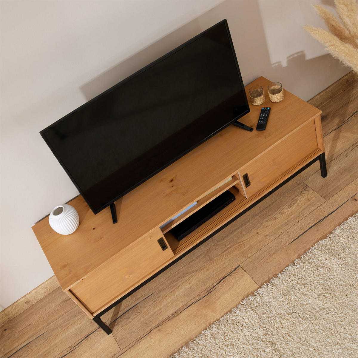 LOWBOARD SELMA - Hellbraun, Holz (145/47/47cm) - IDIMEX