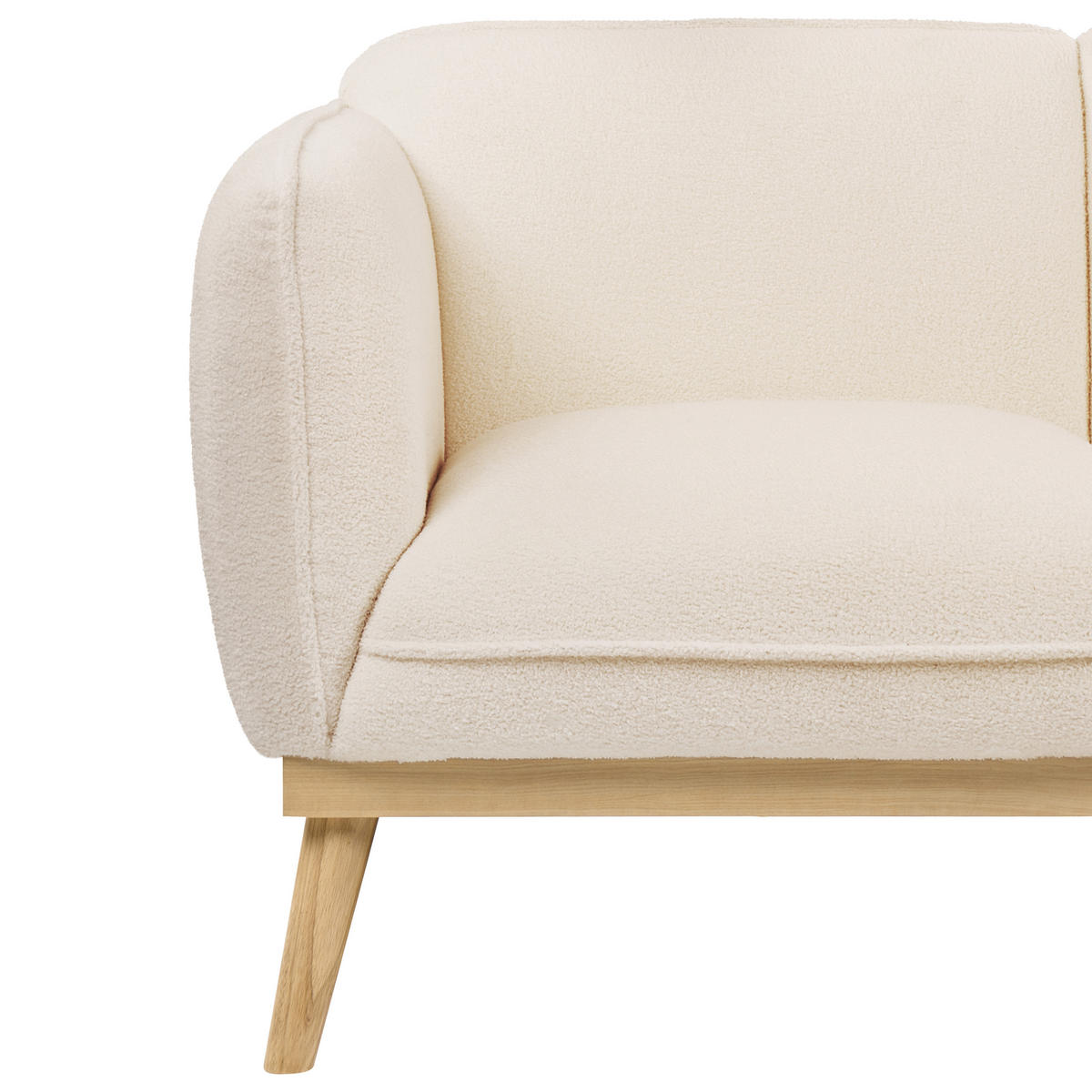 POHOVKA 2-místná Bouclé Světle béžová Ljung - světle hnědá, textil (160/82/82cm) - Beliani