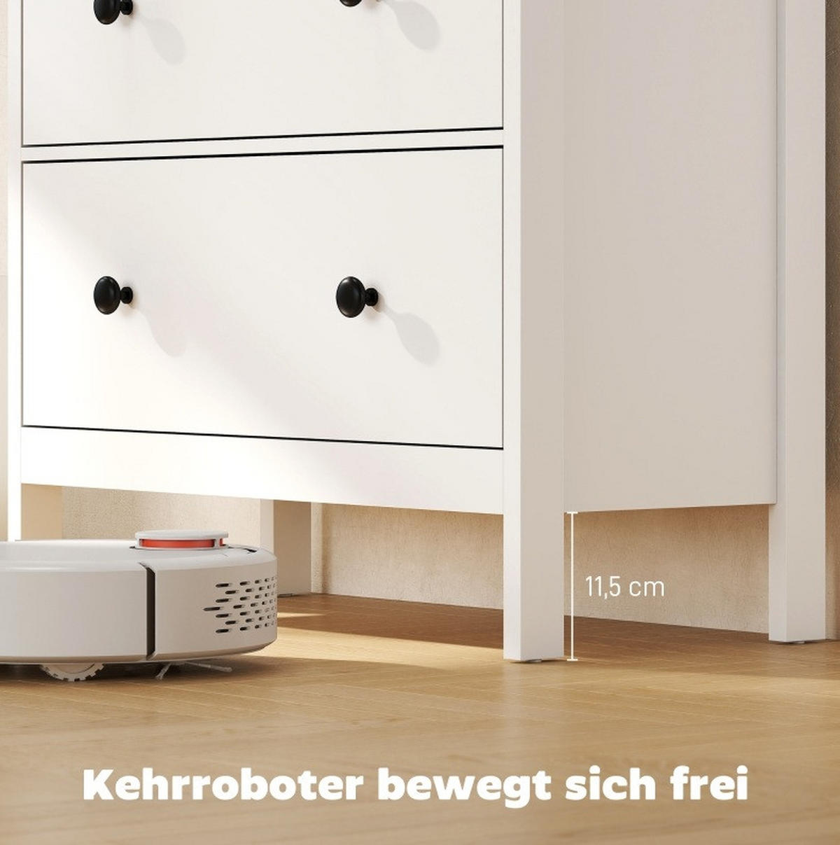 KOMMODE 74/35/97 cm in Weiß mit 4 Schubladen und Anti-Kipp-Sicherung - Weiß, Holz (74/97/35cm) - BEAOK