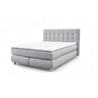 BOXSPRINGBETT Ben mit Pocketmatratze und Bonellmatratze inkl. Topper - Hellgrau, Textil (220/200cm) - AN-Moebel 4u