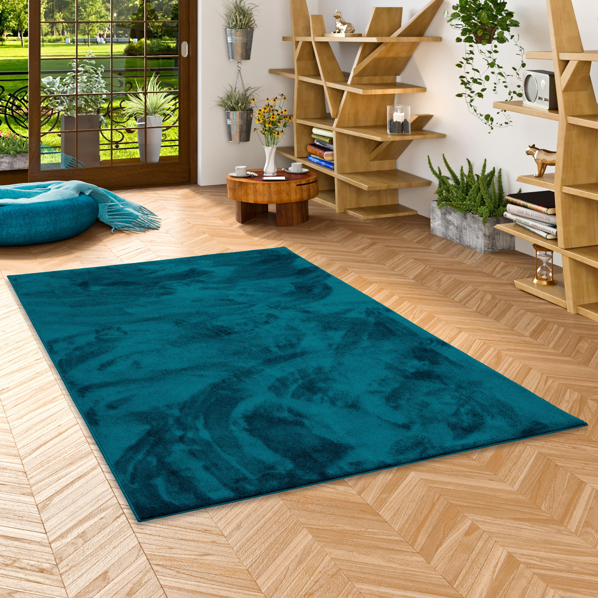 HOCHFLOR LANGFLOR TEPPICH SUPER SOFT MELIA - Petrol, Textil (120/170cm) - Pergamon