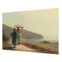 FOTOTAPETE 312x219 cm - Ein Spaziergang am Meer - Beige, Textil (312/219cm) - Wallfluent
