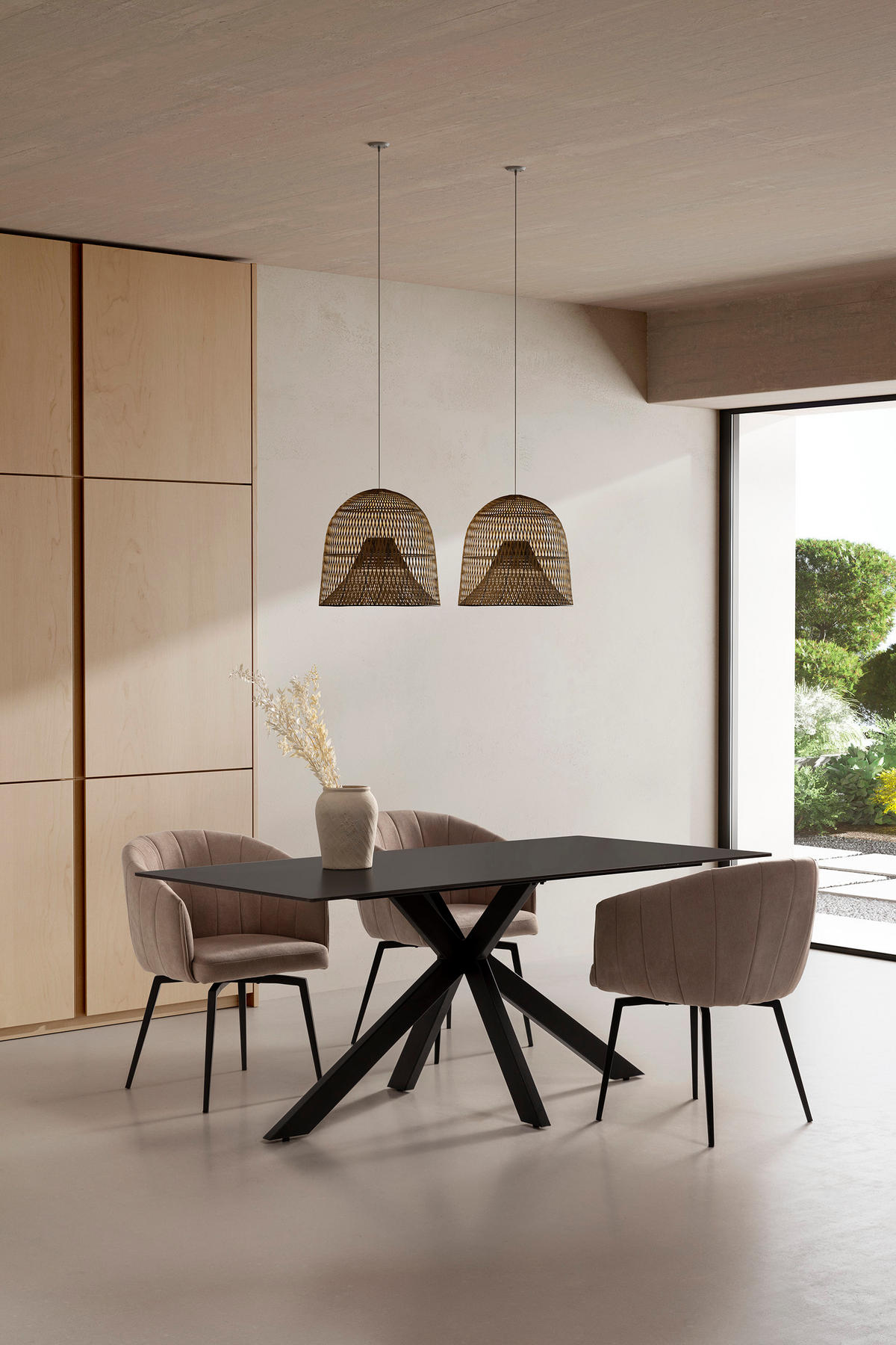 ESSTISCH Bimba Schwarz 180/90/76 cm - Schwarz, Keramik (180/90/76cm)