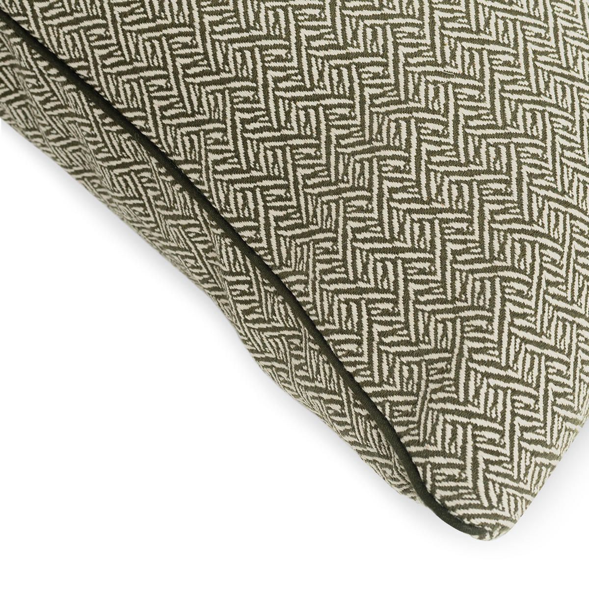 KISSENBEZUG dekorativ herringbone 50x50 cm olivgrün - Olivgrün, Textil (50/50cm) - Happy Friday