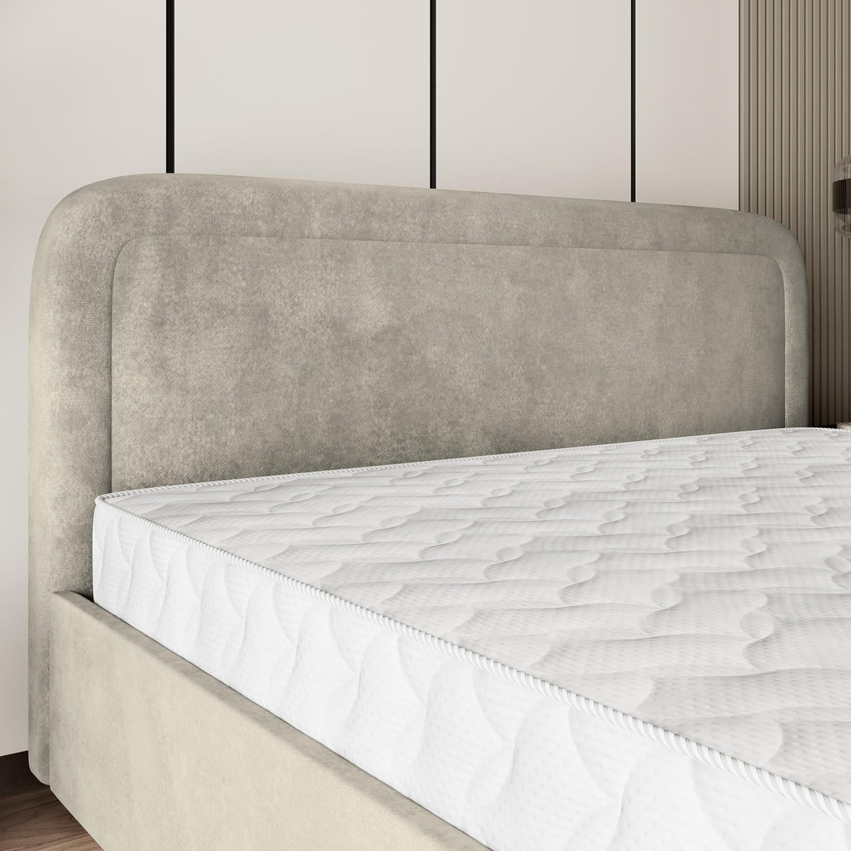 POLSTERBETT BENIRA K 140x200 cm mit Bettkästen - Beige - Beige, Holz (140/200cm) - MASSENO