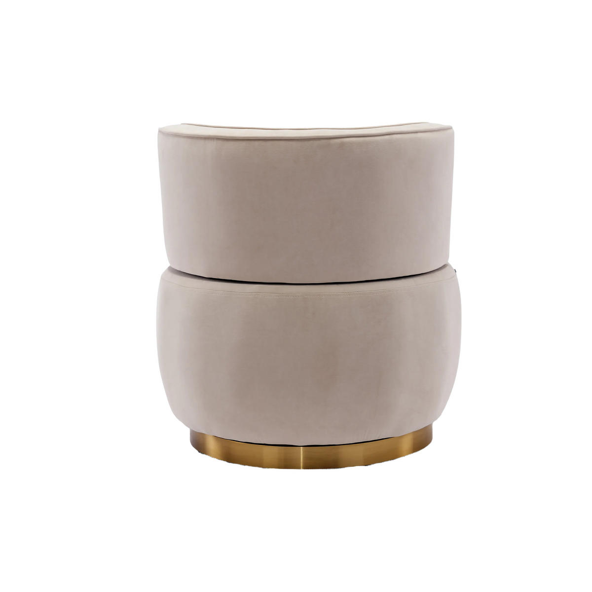 SESSEL Samt Beige drehbar - Beige, Holzwerkstoff/Textil (62.5/69.5/62cm) - WISHDOR