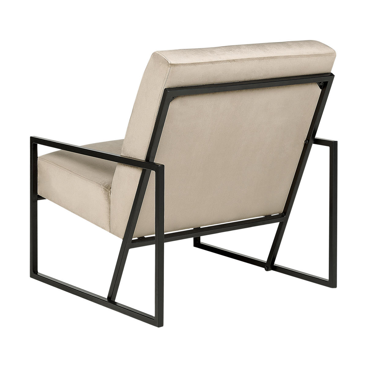 SESSEL Samtstoff taupe/schwarz Delary - Taupe/Schwarz, Textil (69/83/83cm) - Beliani