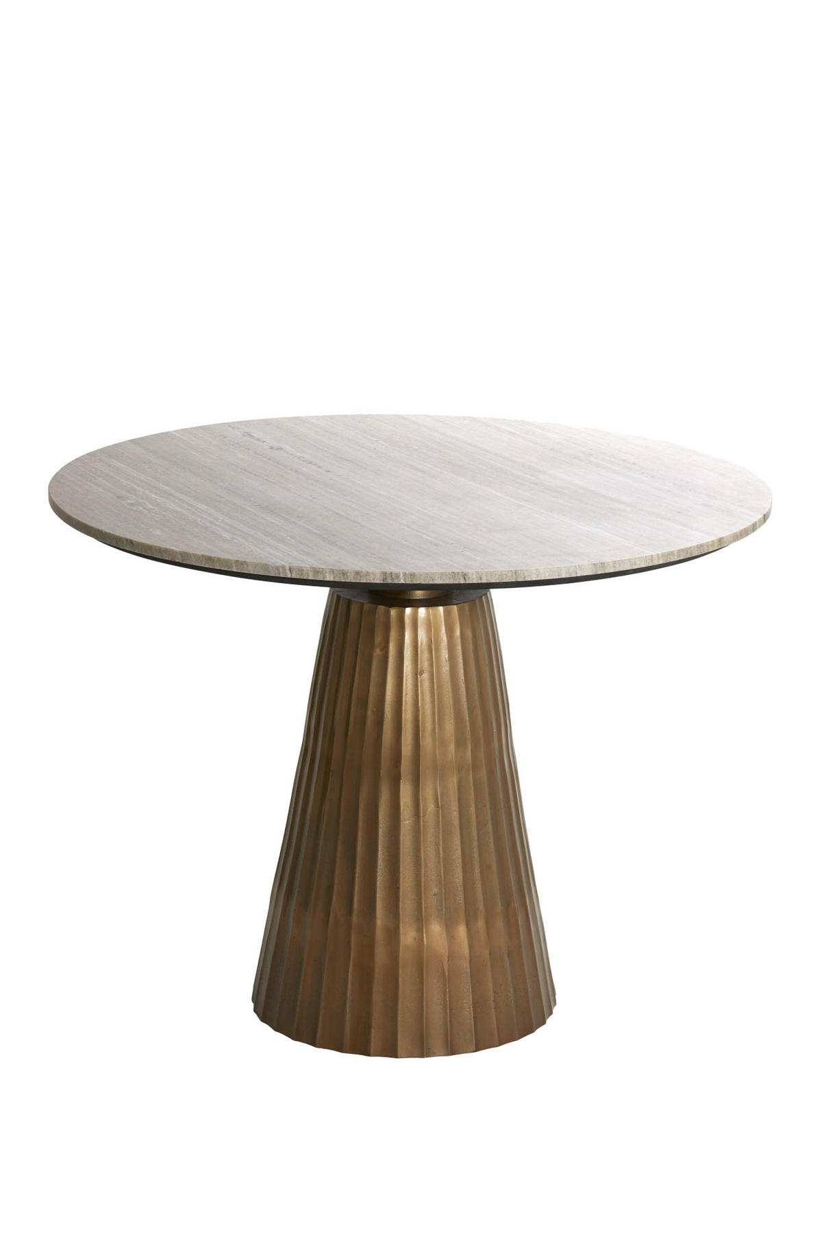 ESSTISCH Rianne Braun Ø100/75 cm - Bronzefarben, Metall (100/100/75cm) - Light & Living