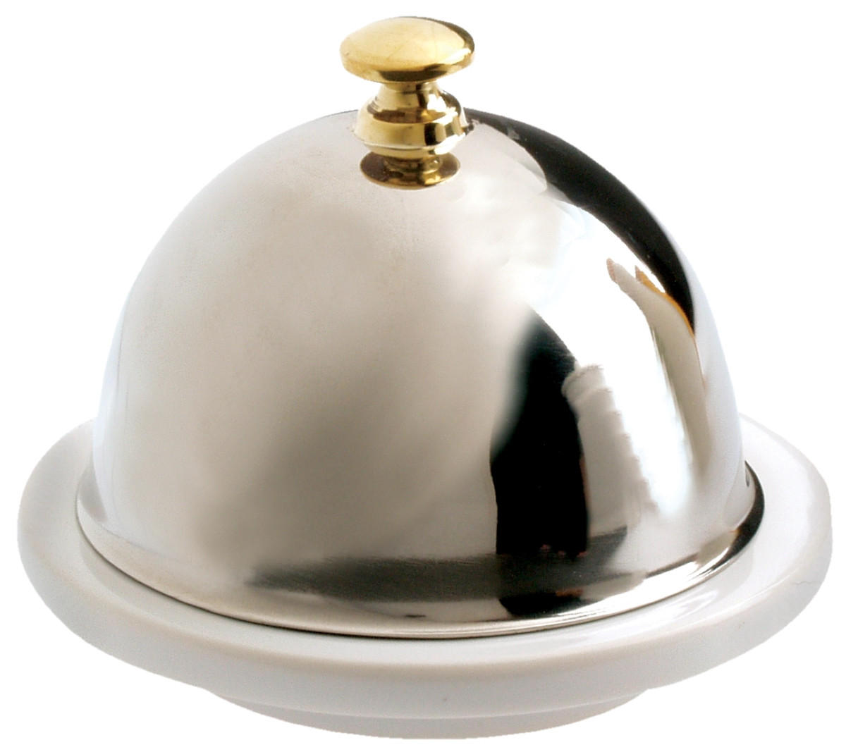 BUTTERTELLER MIT EDELSTAHLDECKEL 9 cm Weiss - Weiß, Keramik (9/7/9cm) - Revol Porcelaine France