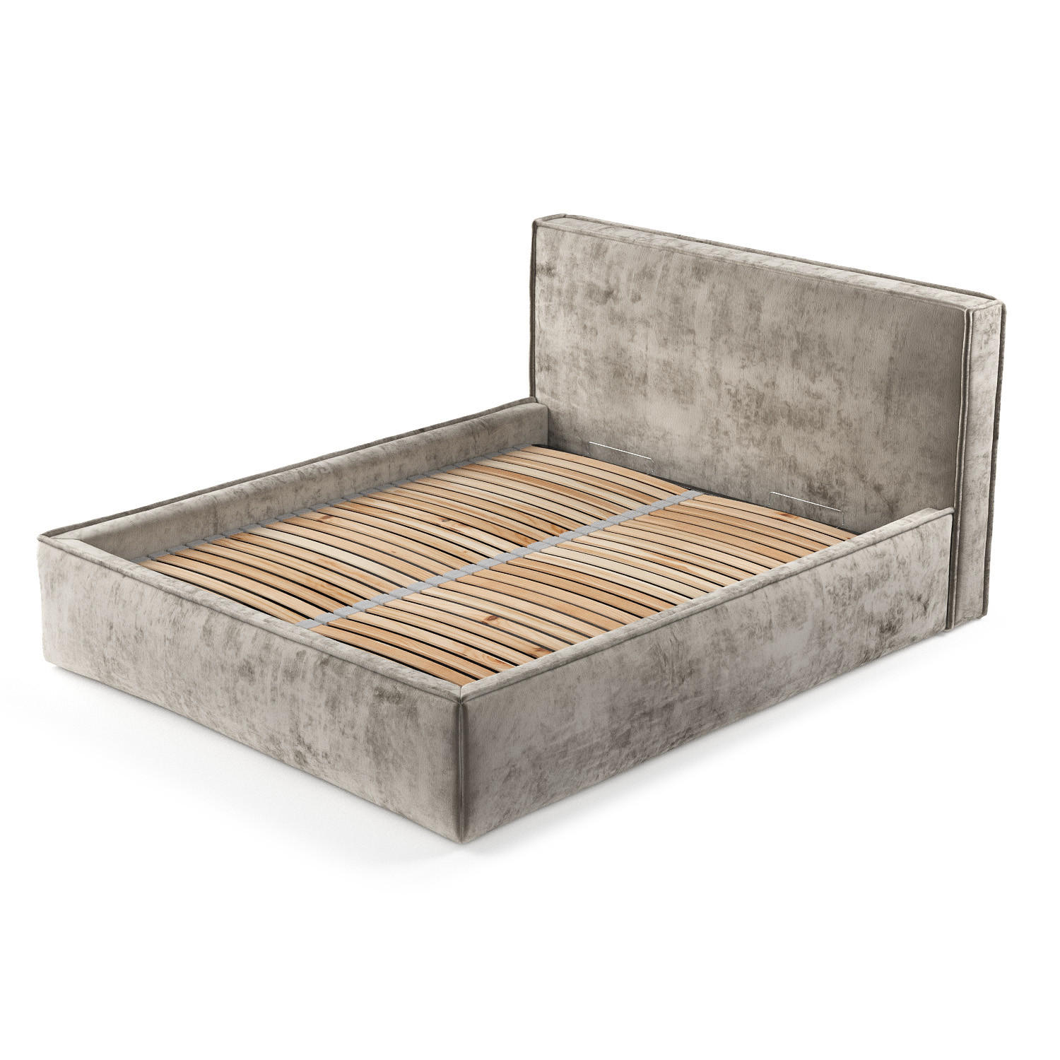 POLSTERBETT Lounge Beige 120/200 cm im Chenille-Stoff - Beige/Schwarz, Holz/Holzwerkstoff (120/200cm) - Maison de Reve