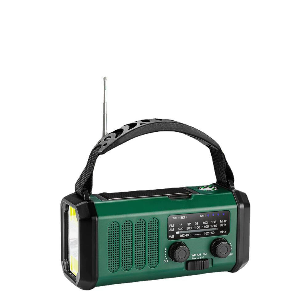 RADIO – FM/AM – 10000 mAh / LED-Taschenlampe / Solarbetrieb – Grün - Grün, Kunststoff (16/6/8.5cm)