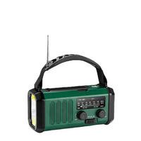 RADIO – FM/AM – 10000 mAh / LED-Taschenlampe / Solarbetrieb – Grün - Grün, Kunststoff (16/6/8.5cm)