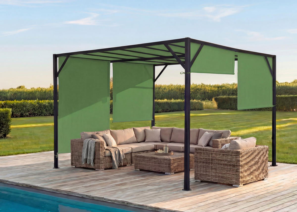 PERGOLA BEJA Grün - Grün, Metall (405/212/405cm) - MCW