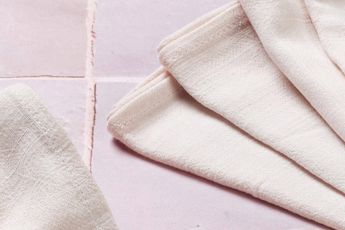 TISCHSERVIETTE - 6er-Set - Leinen und Baumwolle in Cremeweiß - Weiß, Textil (40/40cm) - Björn