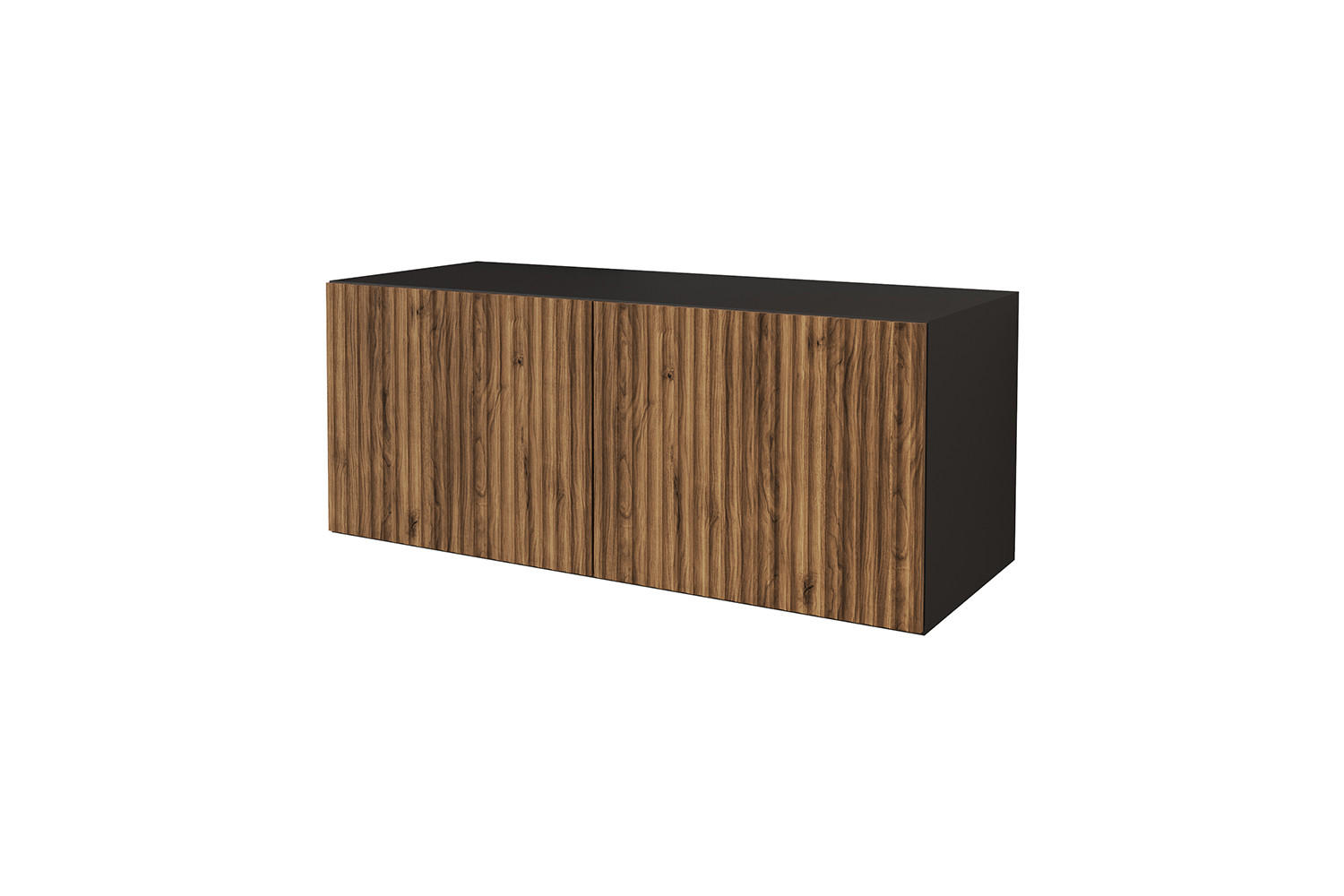 LOWBOARD NOA-2-W 100x40x41 cm - Schwarz / Katania - Eiche Wotan, Holzwerkstoff (100/40/41cm) - ALTDECOR