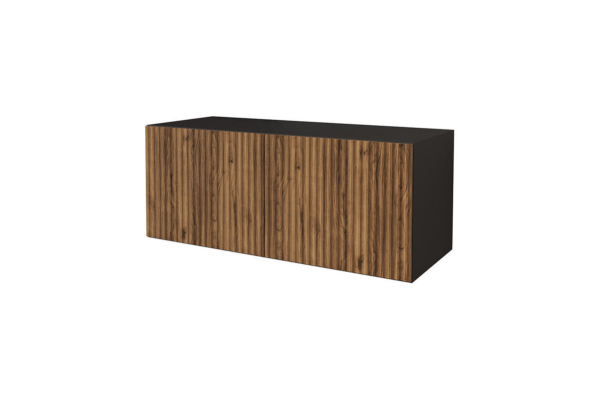 LOWBOARD NOA-2-W 100x40x41 cm - Schwarz / Katania - Eiche Wotan, Holzwerkstoff (100/40/41cm) - ALTDECOR