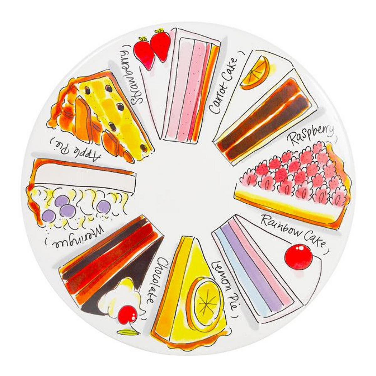 TORTENPLATTE Lieblingskuchen in Bunt - 33cm - Multicolor, Keramik (32.7/9.2/32.9cm) - Blond Amsterdam