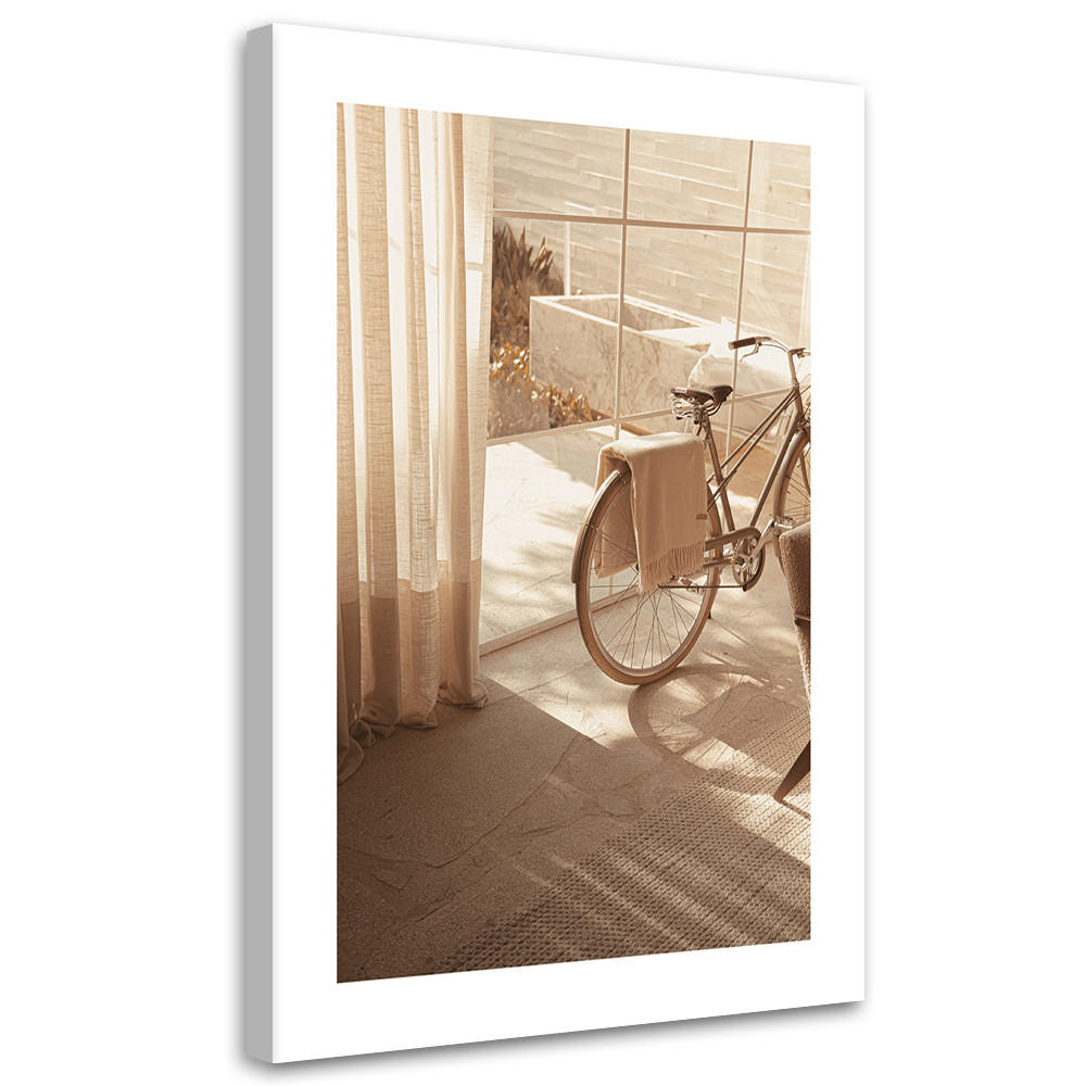 WANDBILD ästhetisches fahrrad zu hause - Beige, Textil (40/60cm) - Feeby