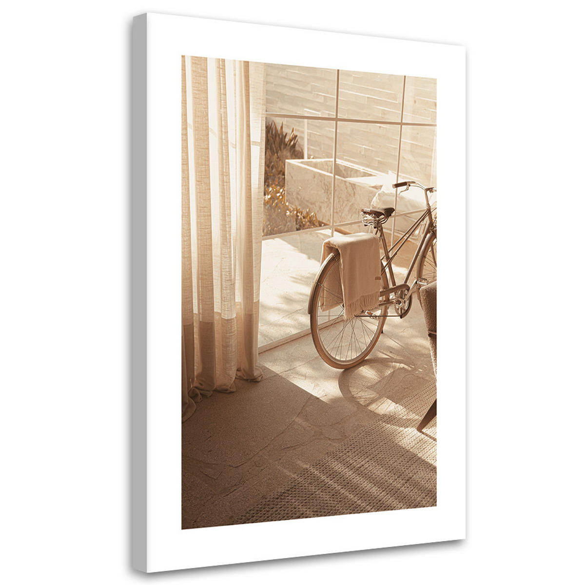 WANDBILD ästhetisches fahrrad zu hause - Beige, Textil (40/60cm) - Feeby