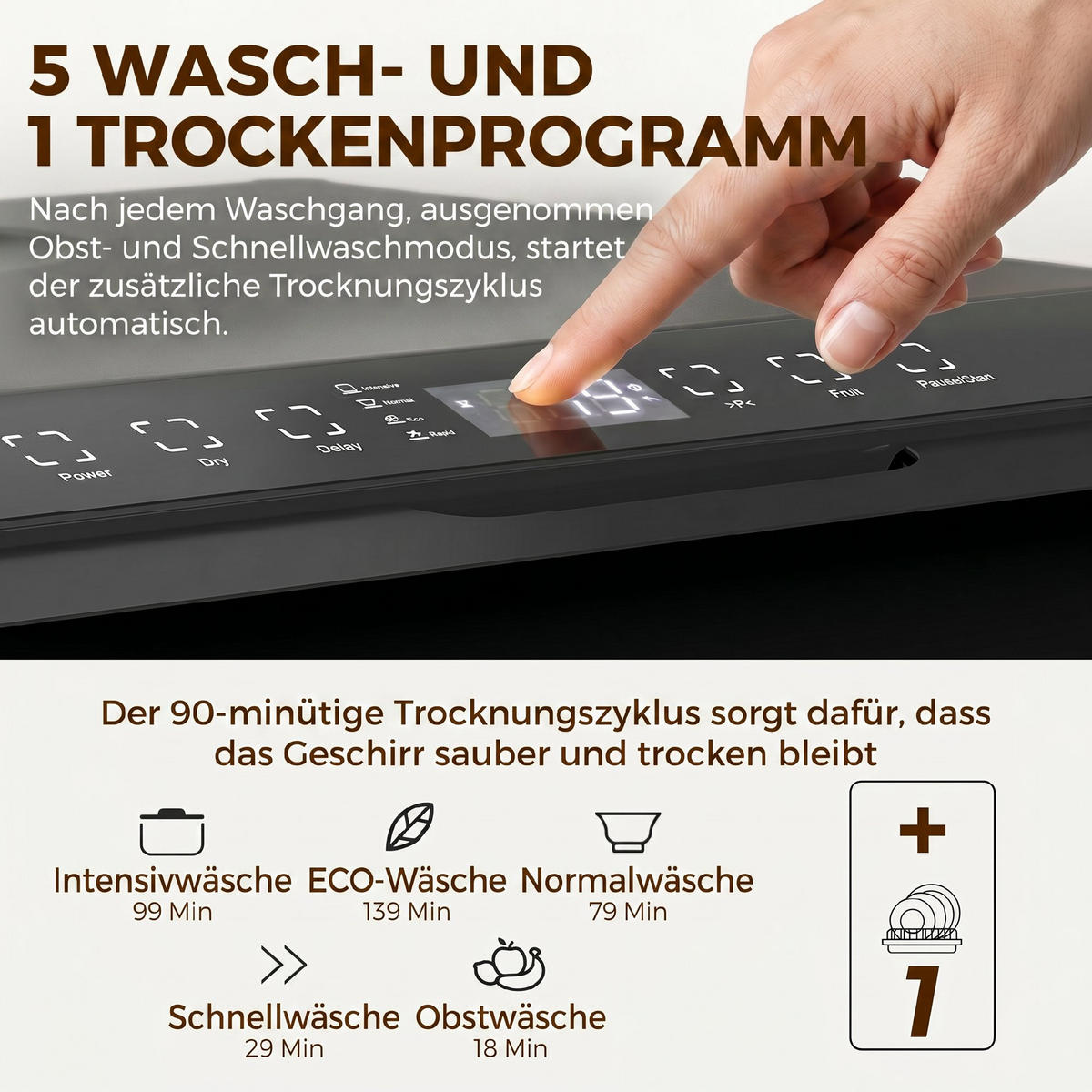 TISCHGESCHIRRSPÜLER Kunststoff Hartglas Schwarz - Schwarz, Kunststoff (44/45.8/45cm) - HOMCOM