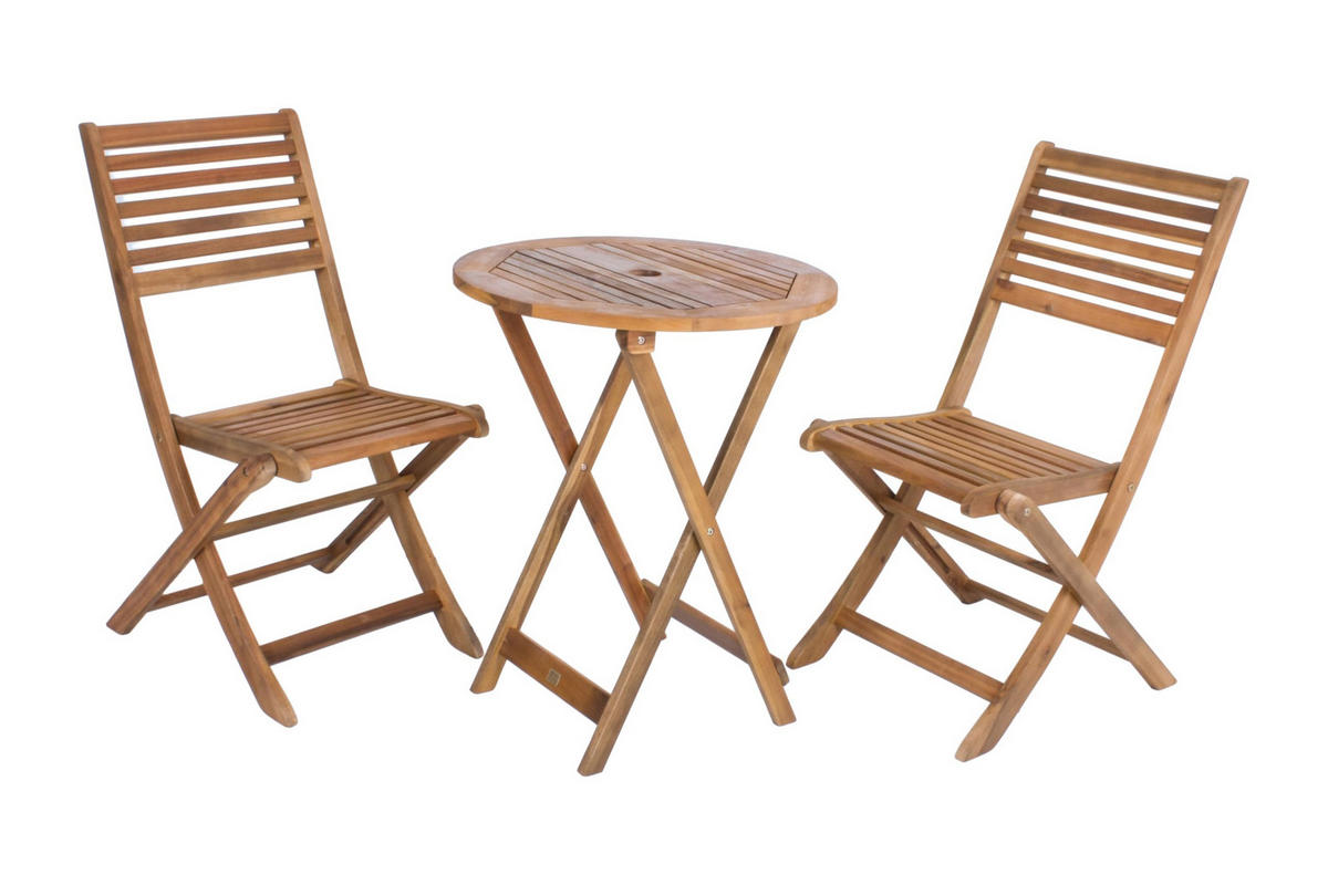 BALKONMÖBEL-SET Amelia Balkon-Set - Braun, Holz - DELUKE