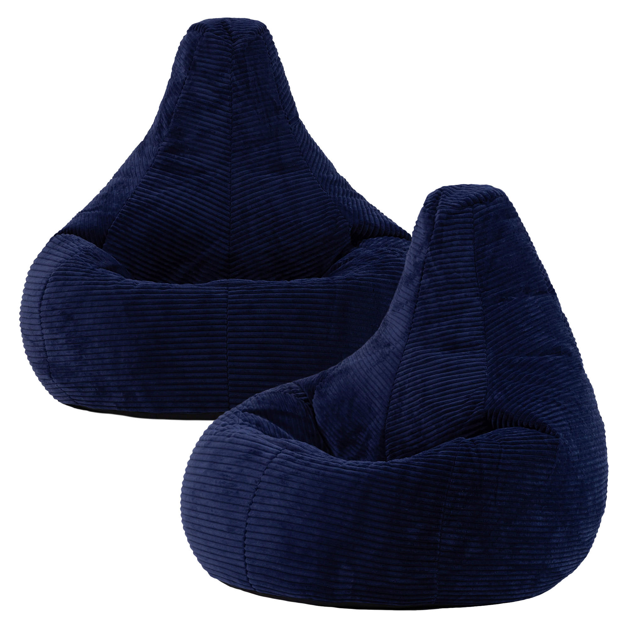 SITZSACK Sessel aus Cord 2-tlg. - Dunkelblau, Kunststoff (82/76/82cm) - icon