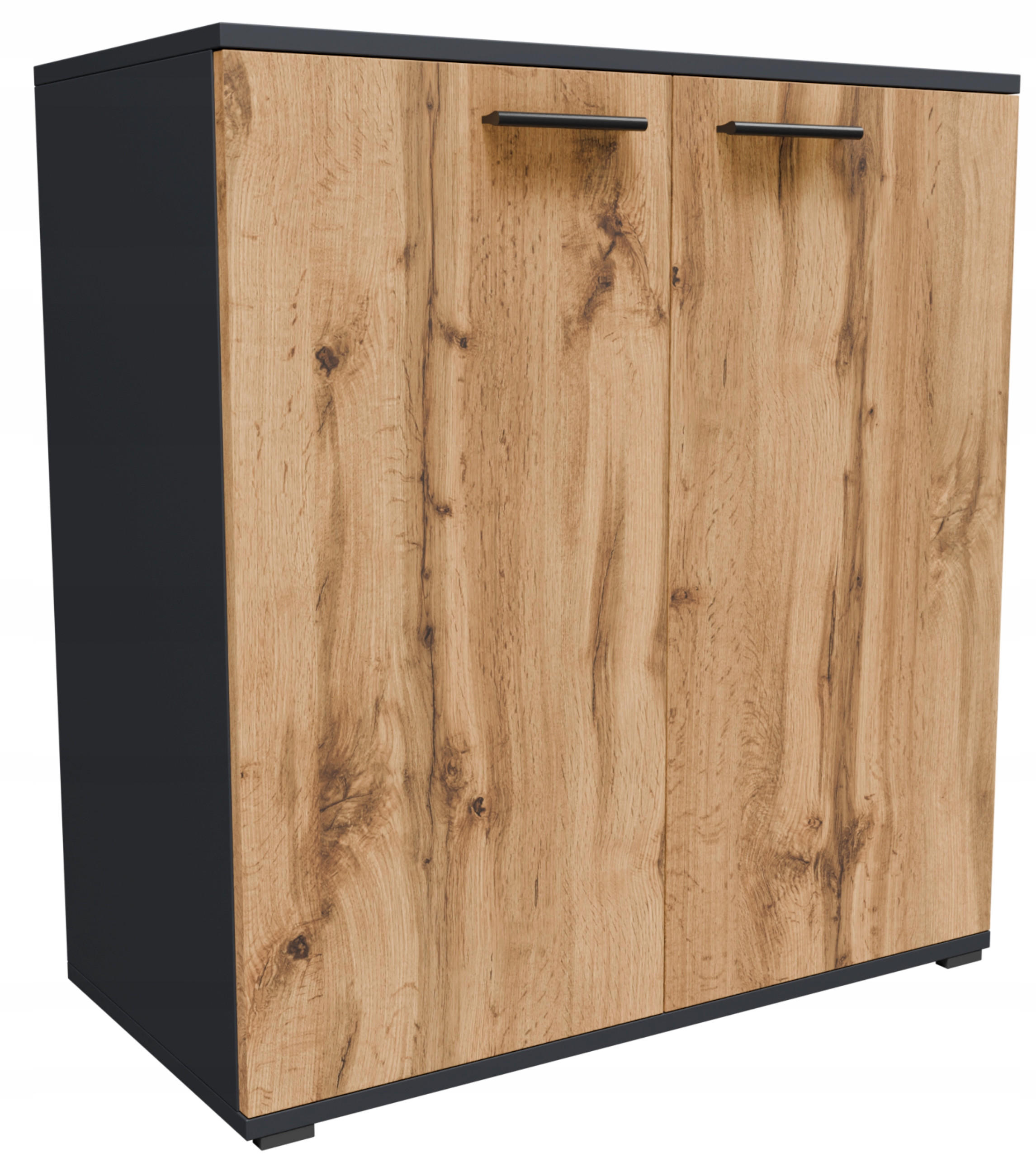 KOMMODE CR3-KD1 Graphit-Wotan Eiche 69/34/73,5 cm - Anthrazit, Holzwerkstoff (69/73.5/34cm)