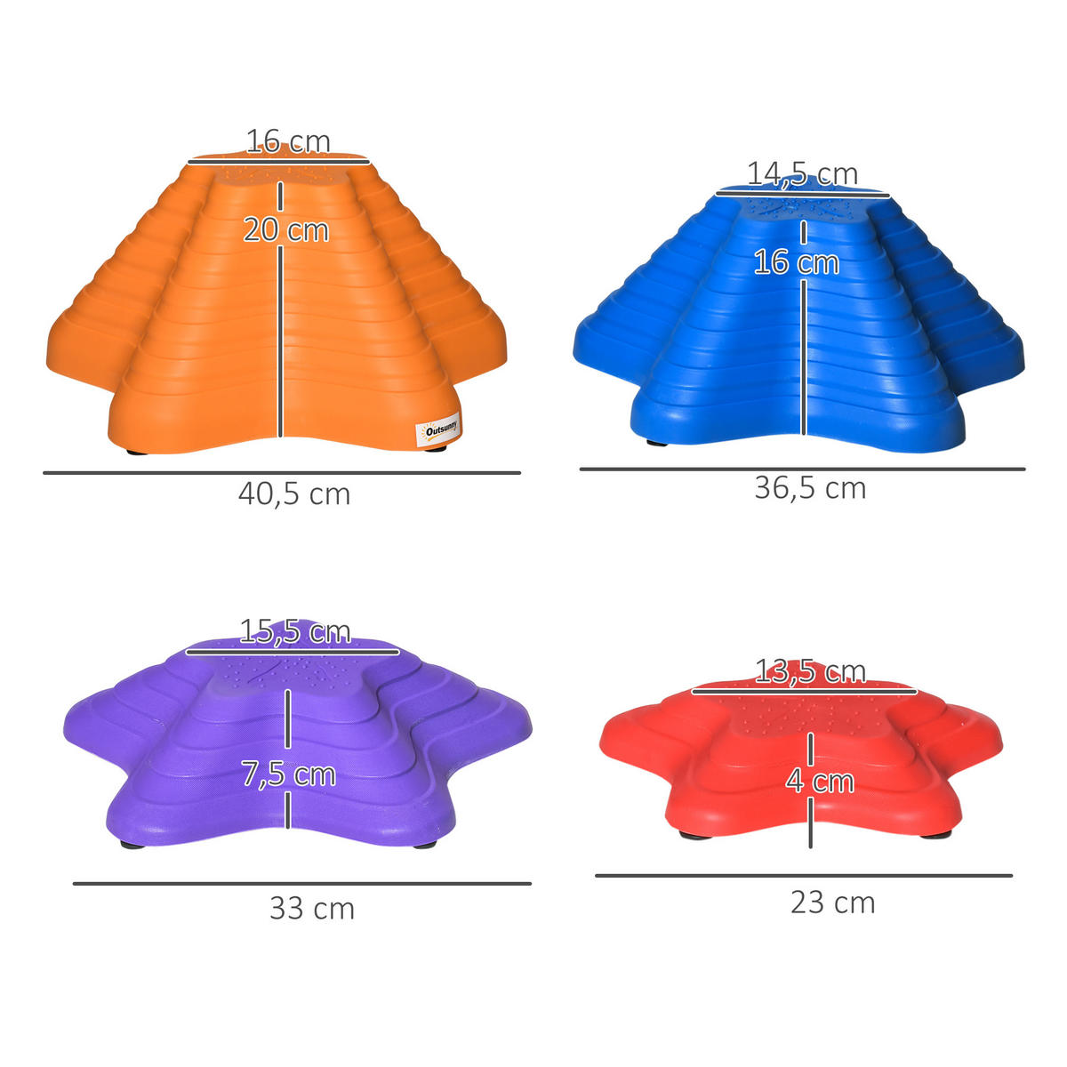 FLUSSSTEINE, PP, Mehrfarbig, 40,5L x 40,5B x 20H cm - Multicolor, Kunststoff (40.5/20/40.5cm) - Outsunny