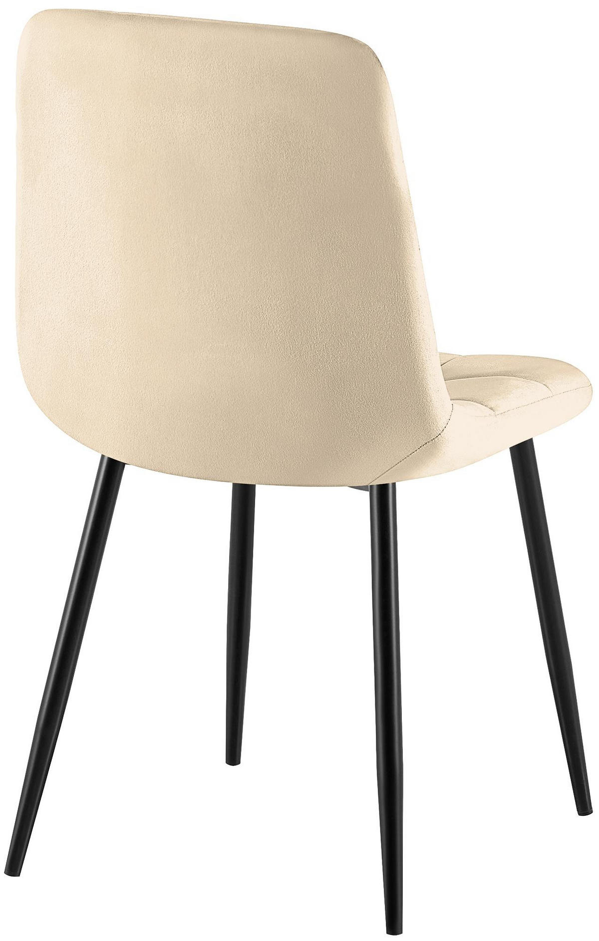 STUHL Samt Cremeweiß - Creme/Schwarz, Textil/Metall (45/84/55cm) - CLP